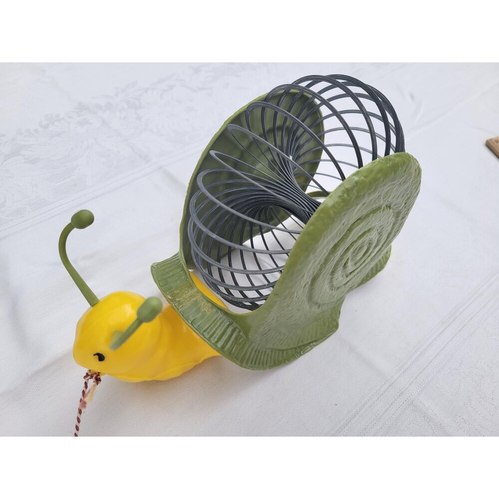 RARE Vintage Slinky Snail Pull Toy in Original Box New Old Stock